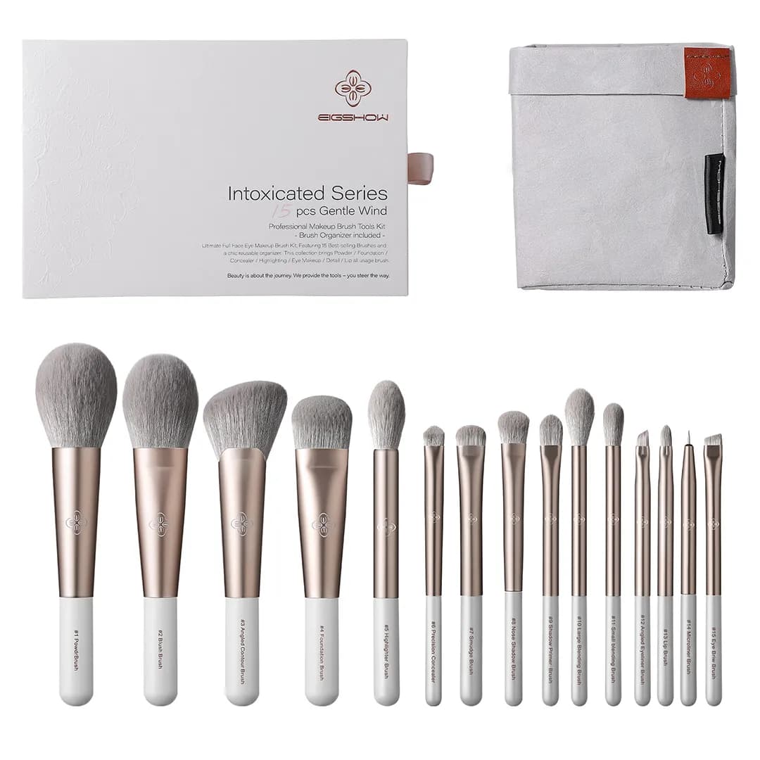 INTOXICATED Series Professional 15-Piece Makeup Brush Kit – Model LG-15P-2103-1